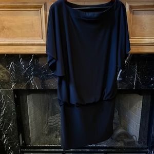 Blouson dress with flutter sleeves and banded bottom